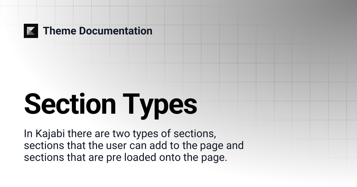 Section Types | Theme Documentation