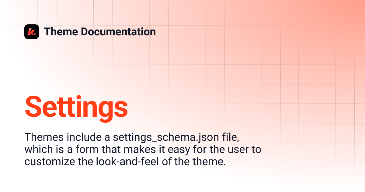 Settings | Theme Documentation